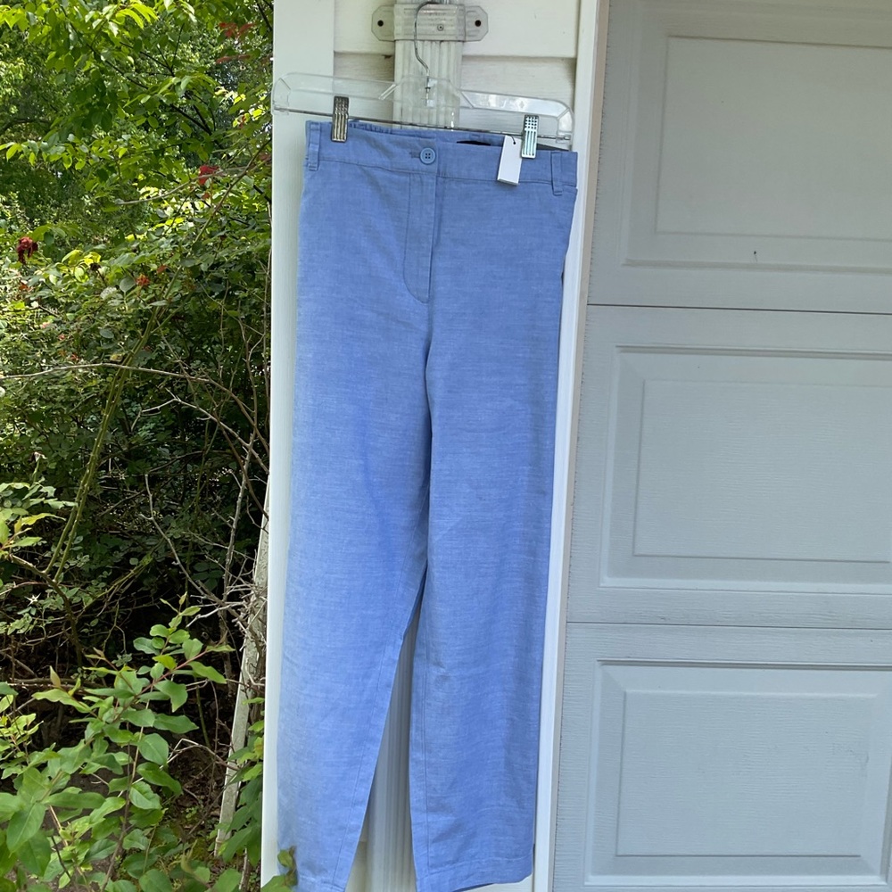 NWT Talbots Pretty Blue 100% Cotton Perfect Crops